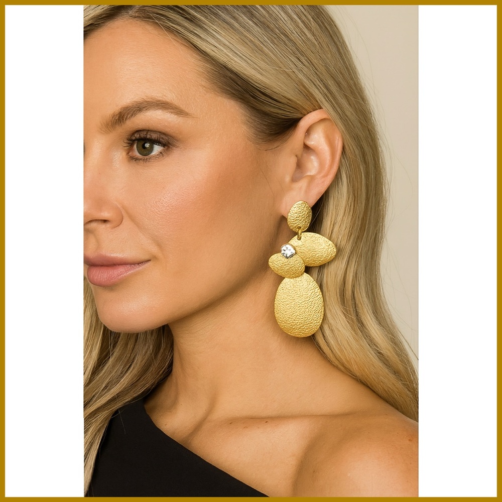 Catherine Malandrino Gold Abstract Geo Drop Earrings